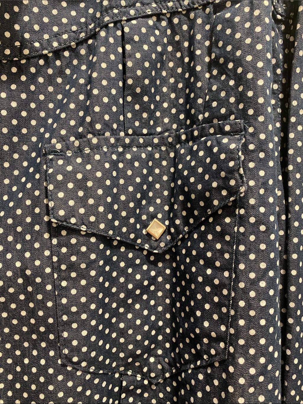 Dr Collectors Roger’s Shirt Color Denim Dots Size Medium — image 5 of 6